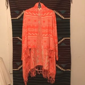 🦊CLEARANCE🦊Coral Aztec Print Sweater Cardigan